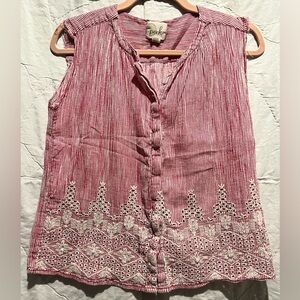 Peek Pink and White Striped Girls Button-down Sz: 12